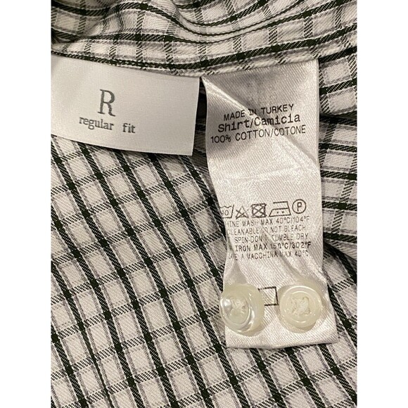 Ermenegildo Zegna Button Down Shirt Dark Green & Gray Plaid Size 42 / 16 1/2 - Picture 7 of 10